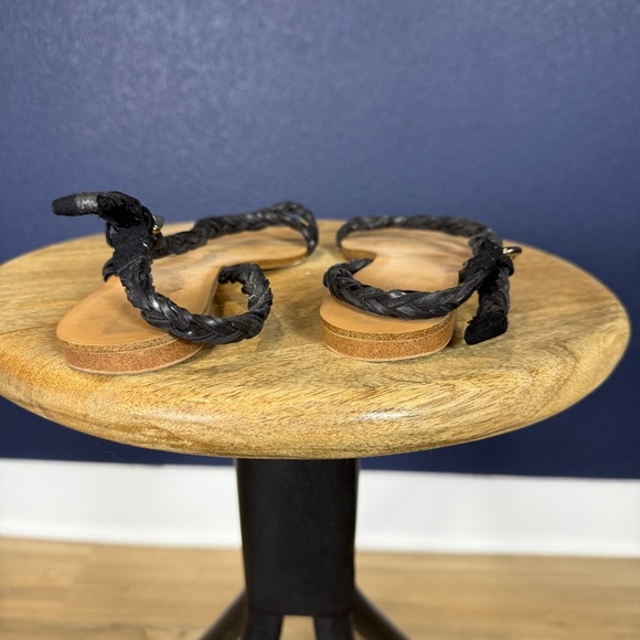 Zara Trafaluc Black Braided Strappy Sandals, Size EU 37 (US 6.5-7) - Picture 4 of 7